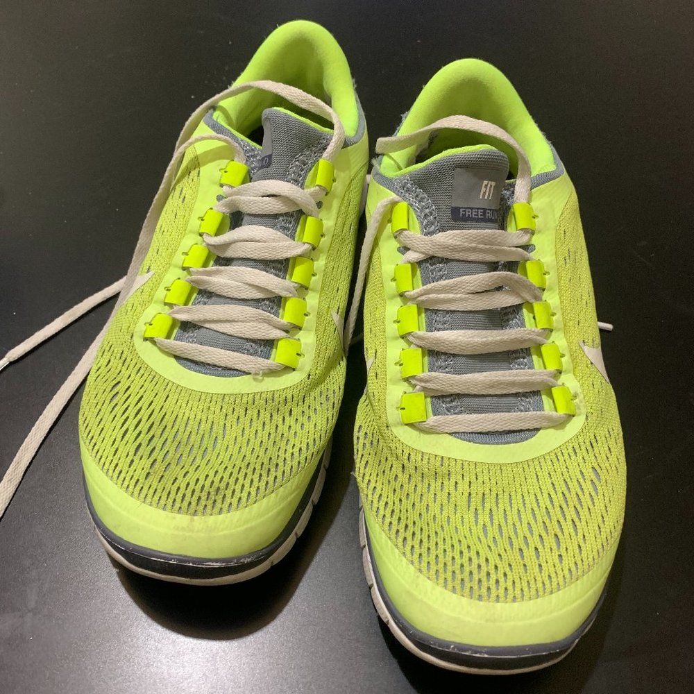 nike free run neon sneakers